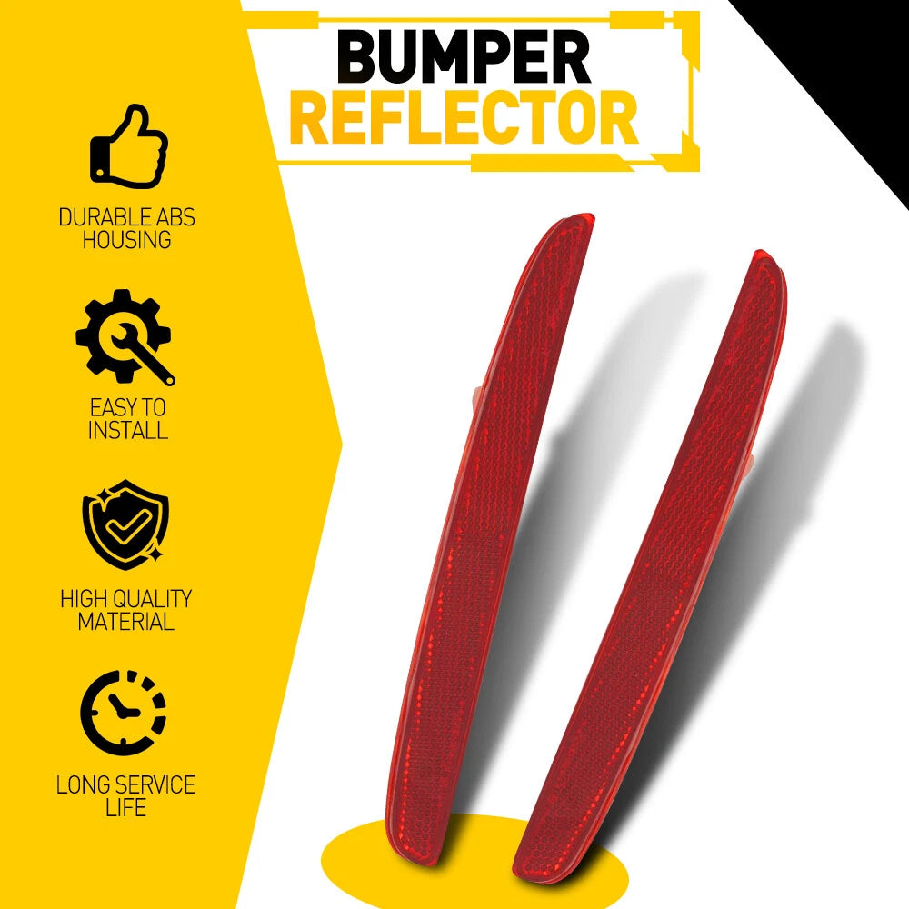 Red Lens Rear Bumper Reflector Marker 1 Pair For 2017-2021 Honda Civic Hatchback 6B93BC-57