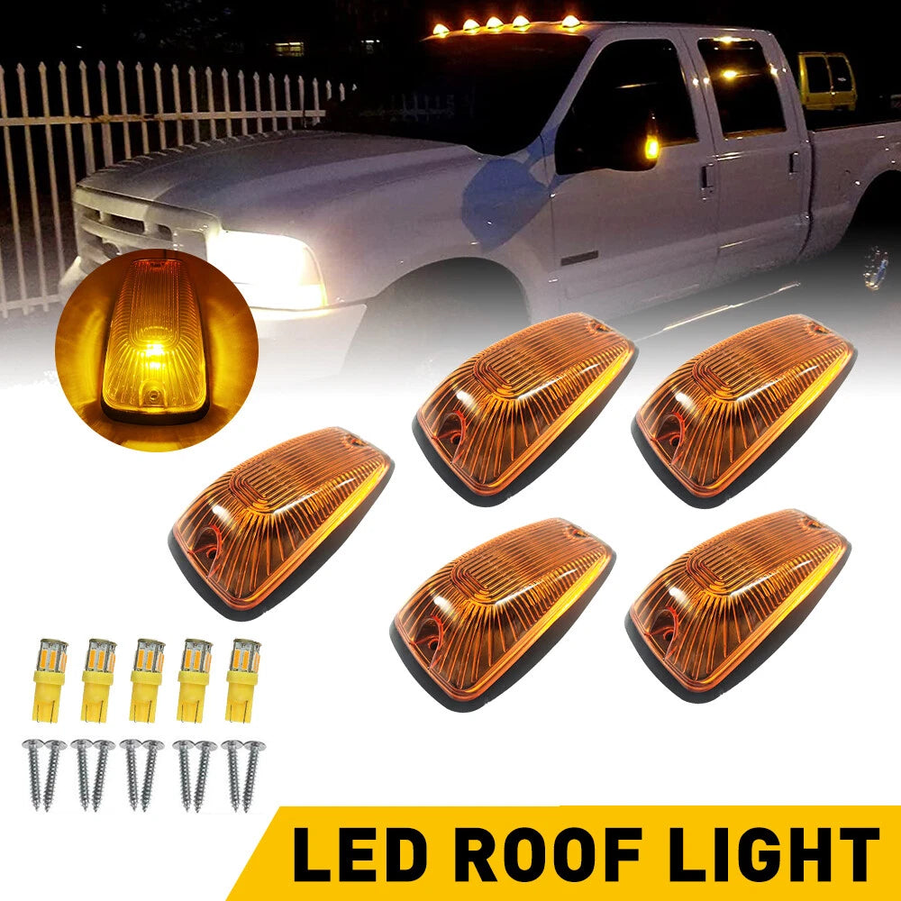 5x Cab Marker Roof Light Amber LED Running Lamp For Chevy GMC 88-02 Pickup Truck 6B93BC-57