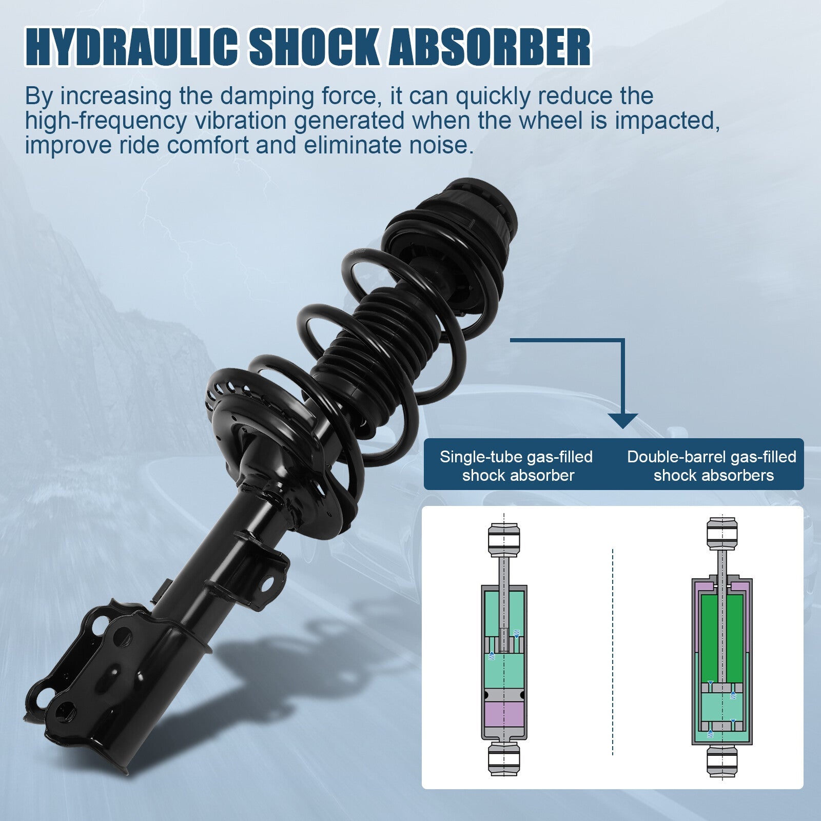 Set of 2 For 2012-17 Hyundai Accent Front Struts Springs and Mount Assembly Set 6B93BC-57