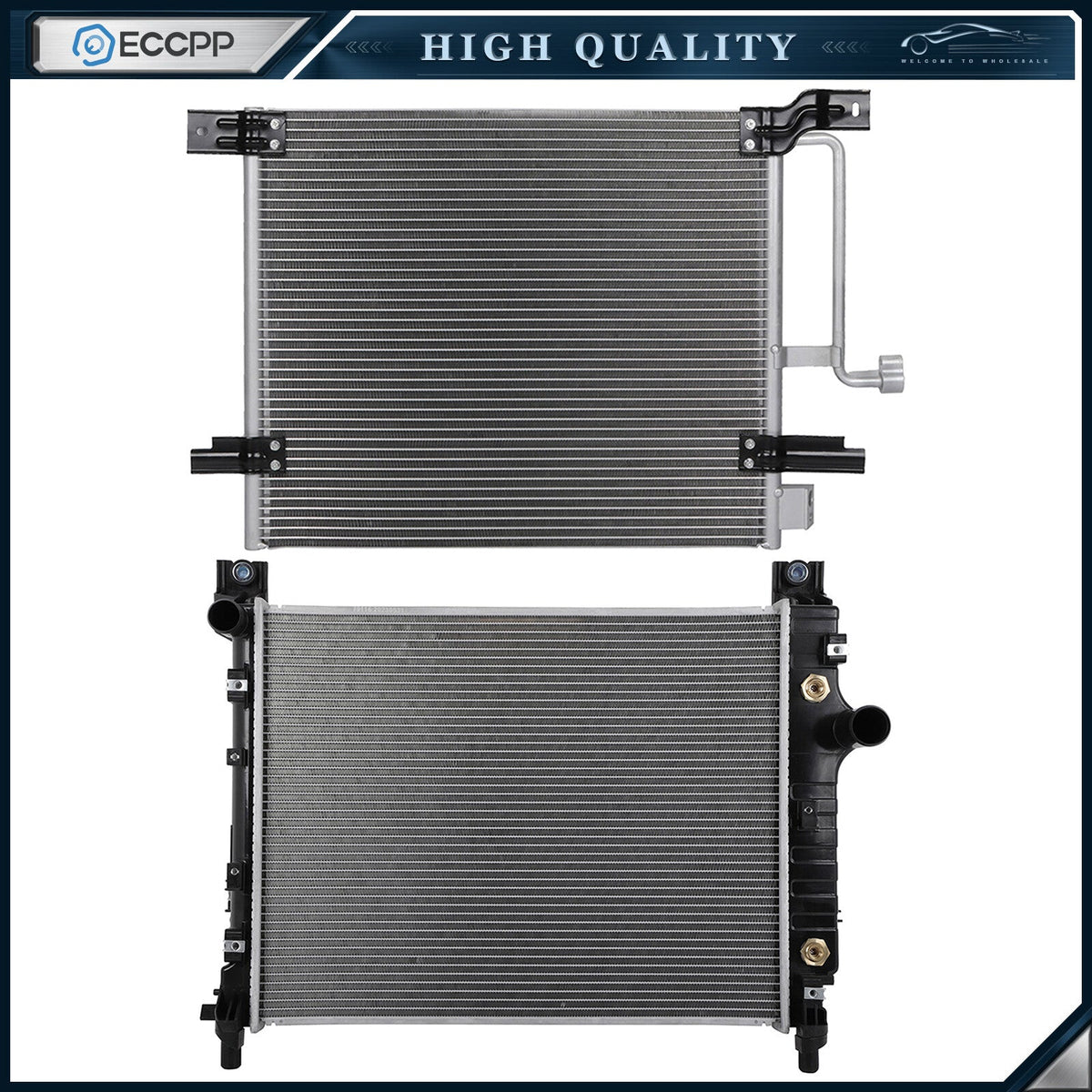 Aluminum Radiator & AC Condenser Cooling Kit For 2000-2003 2004 Dodge Dakota 6B93BC-57
