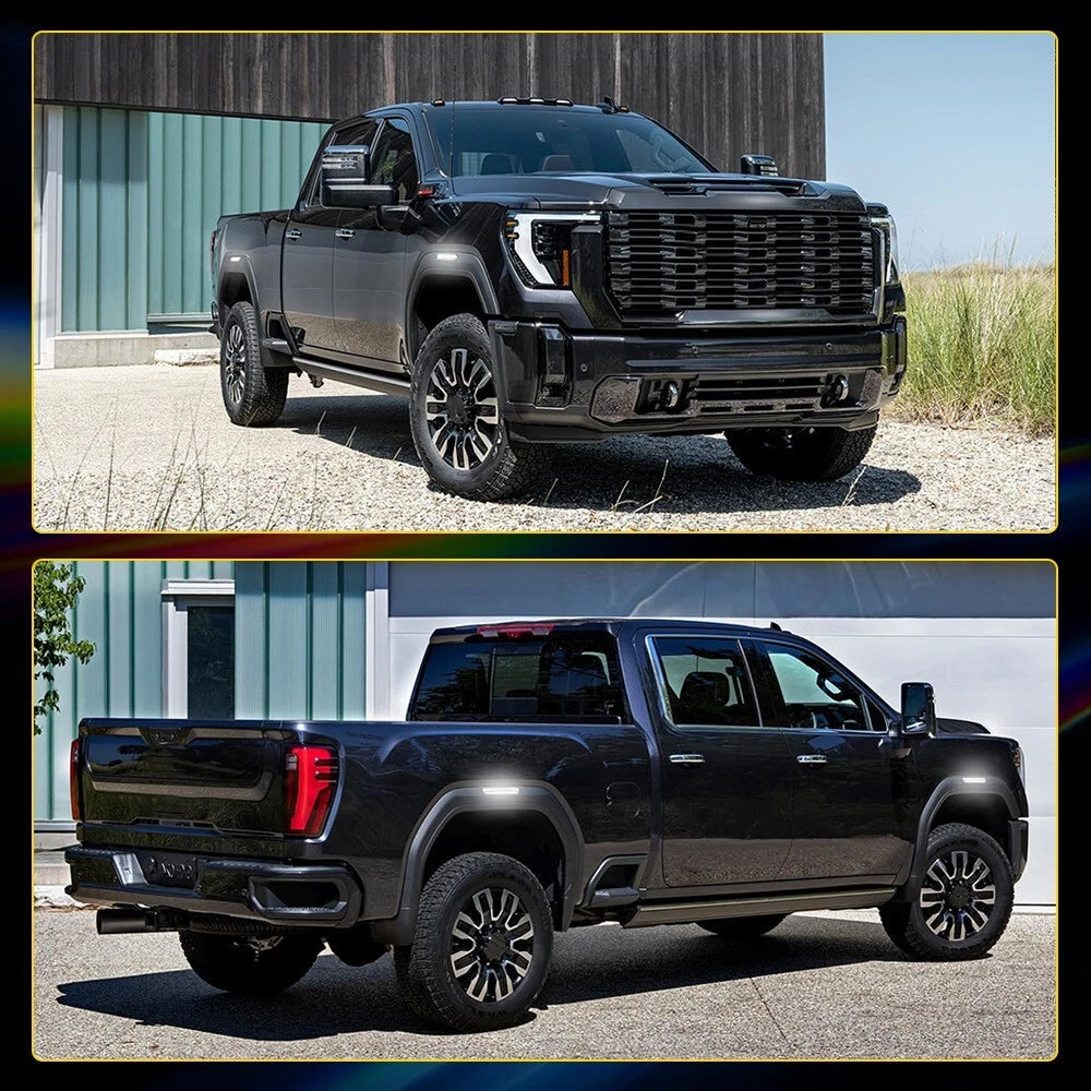 Clear White LED Wheel Fender Side Lights For 2020-2023 GMC Sierra 2500HD 3500HD 6B93BC-57