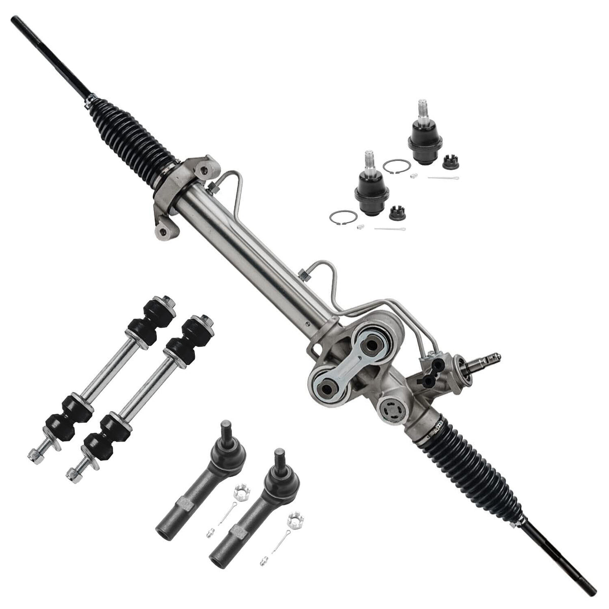 Front Rack and Pinion Tie Rods Sway Bars Set for Silverado Sierra Yukon XL 1500