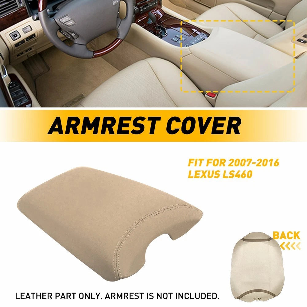 For Lexus LS460 2007-2016 Leather Center Console Armrest Box Cover Skin Beige EA 6B93BC-57