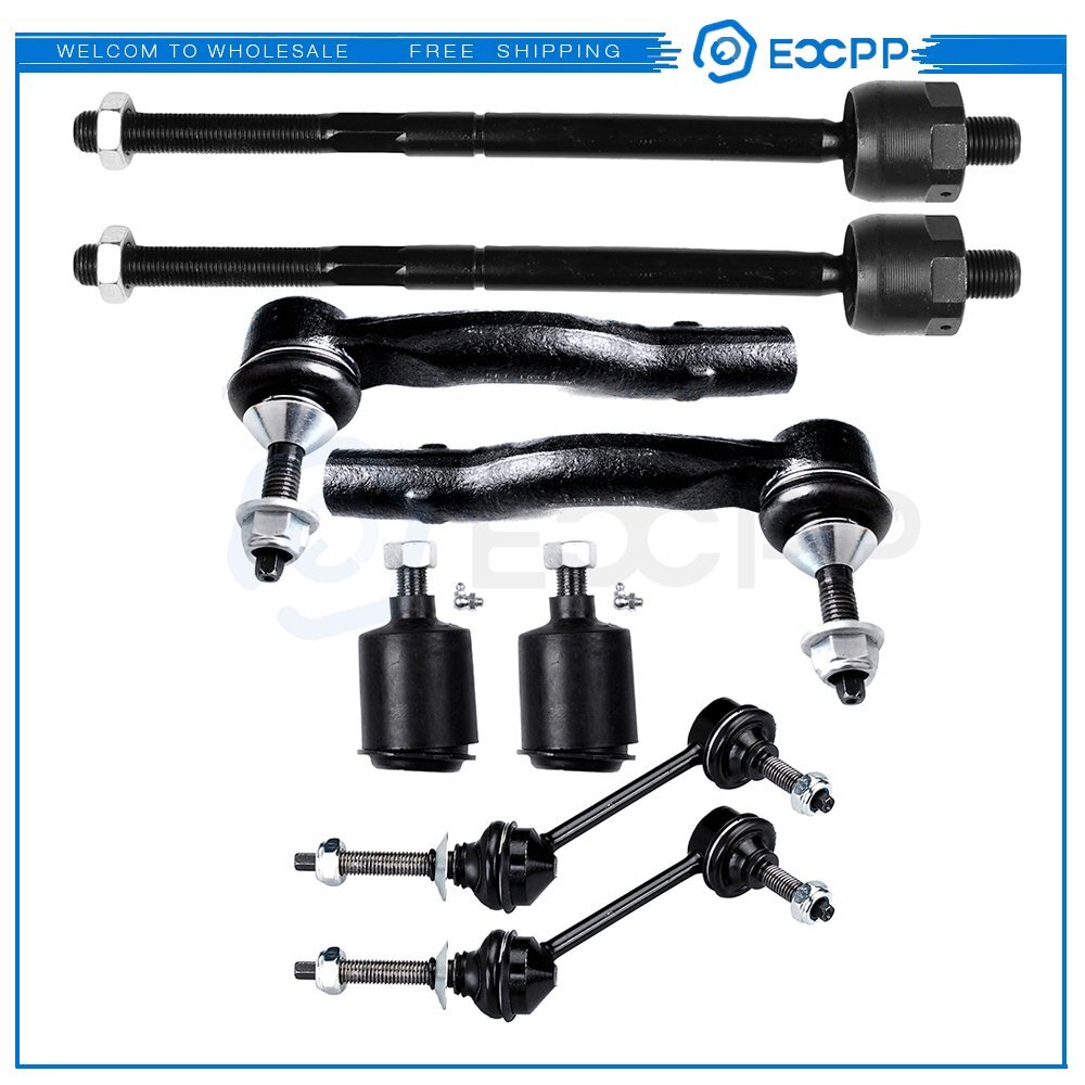 8Pcs Front Ball Joint Tie Rod Kit For 2003-2011 Mercury Grand Marquis Maurader 6B93BC-57