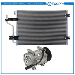 AC Condenser & AC Compressor Cooling Kit For 98-2002 Dodge Ram 2500 3500 6B93BC-57
