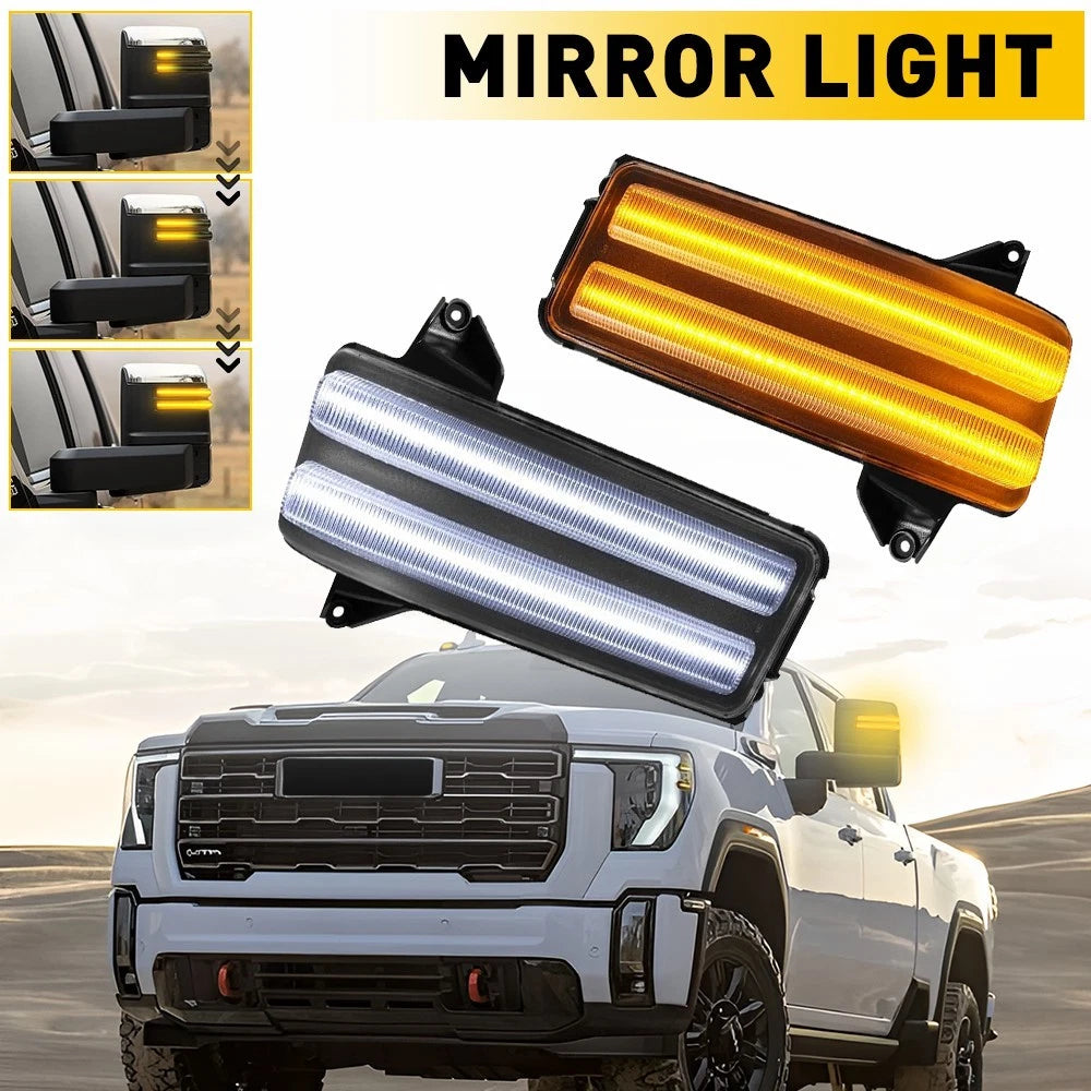 Sequential LED Side View Turn Mirror Signal Light For 2020-23 Silverado Sierra H 6B93BC-57