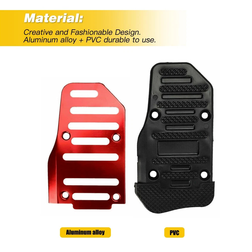 Universal NonSlip Automatic Brake Gas Foot Pedal Pad Cover Kit Accessories (Red) 6B93BC-57