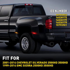 4x Smoked Fender LED Marker Lights for Chevrolet Silverado GMC Sierra 2001-2014 6B93BC-57