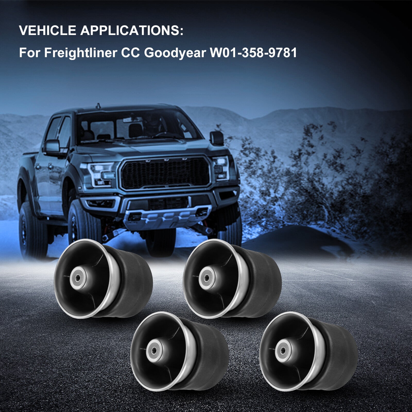 4pcs Air Suspension Air Springs For Freightliner CC Goodyear W01-358-9781 6B93BC-57