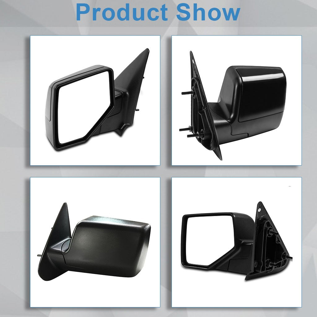 Driver Side Manual Mirror For 2006-2011 Ford Ranger Black Textured Manual Fold 6B93BC-57