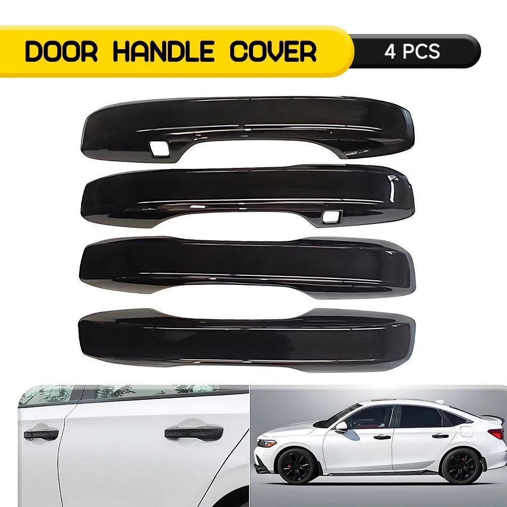 4 Gloss Black Door Handle Decor Cover Caps Trim For Honda Civic 11th Gen 22-25 A 6B93BC-57