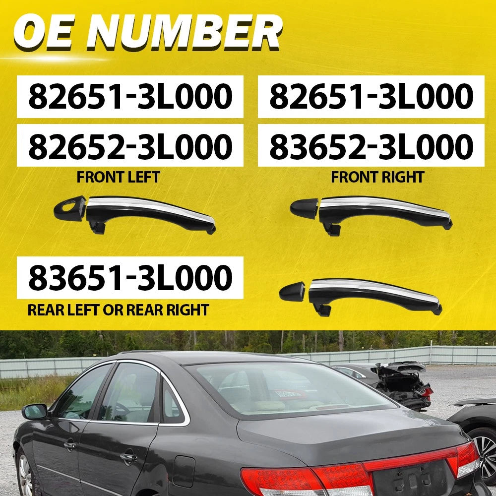 4pcs For 2006-2011 Hyundai Azera Front Rear LH+RH Primed Outside Door Handle EOA 6B93BC-57