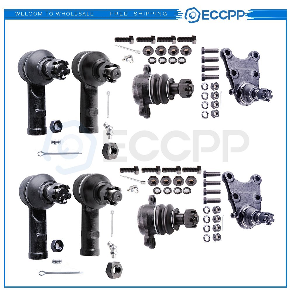 8pcs Front Lower Upper Ball Joints Inner Outer Tie Rod For 1994 1995 Honda Isuzu