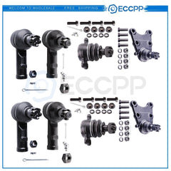 8pcs Front Lower Upper Ball Joints Inner Outer Tie Rod For 1994 1995 Honda Isuzu