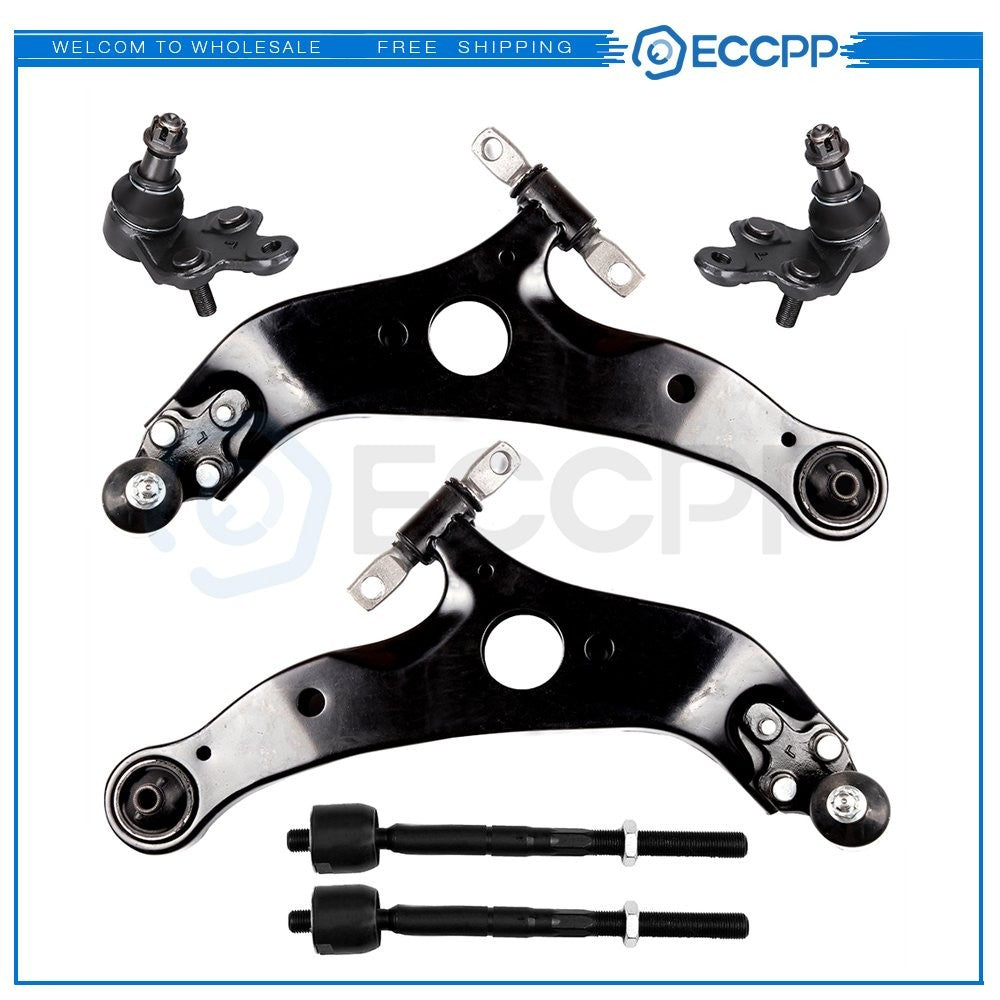 ECCPP 6pc Complete Front Control Arm Ball Joint Steering Kit Fits Toyota Sienna ECCPP