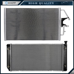 Aluminum Radiator & AC Condenser Cooling Kit For 1996 1997 1998-2000 GMC C2500 6B93BC-57