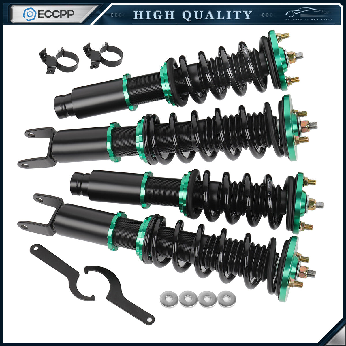 Coilovers Suspension Set Adj Height Struts Shock For 1993-2000 Honda Civic Green
