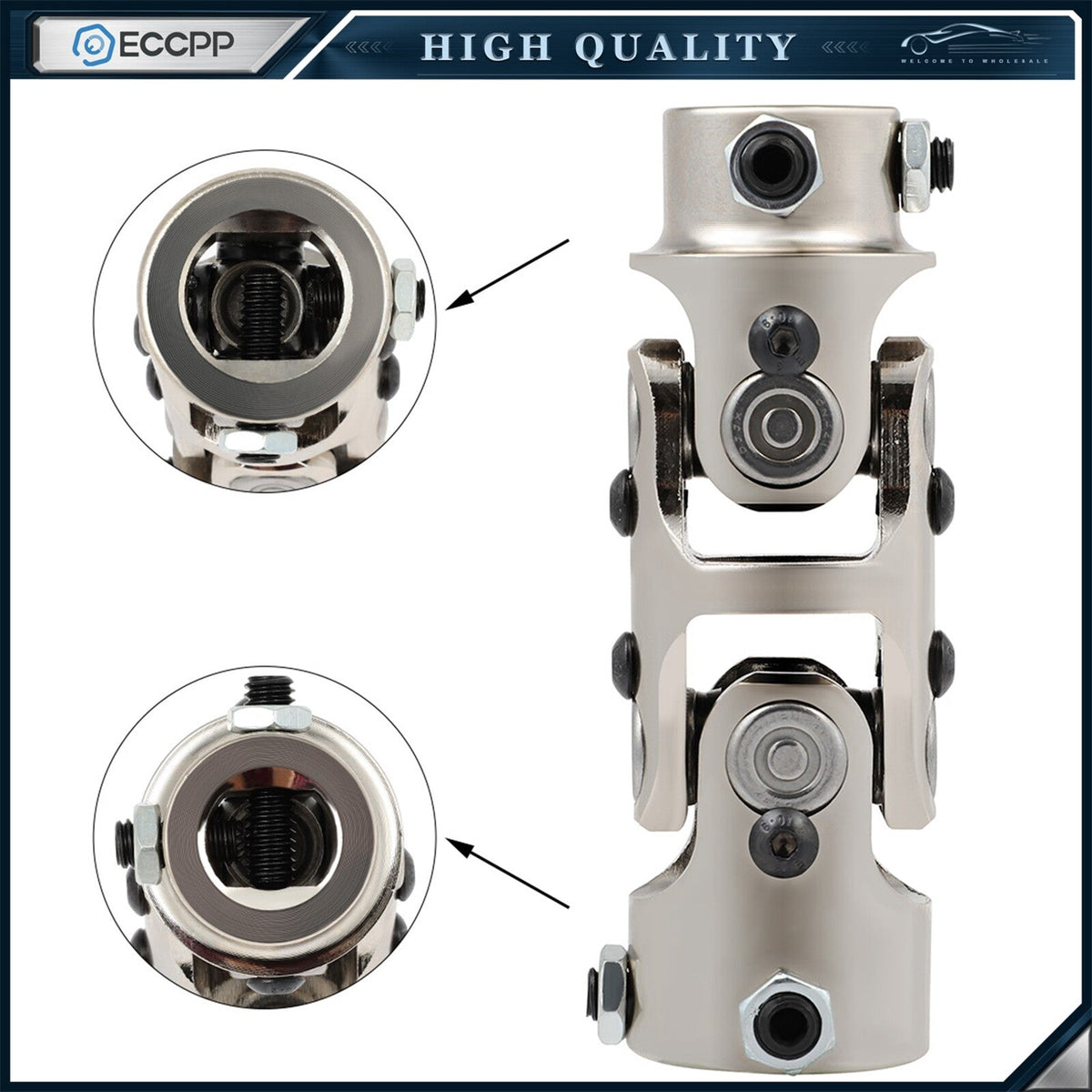 1" DD X 3/4" DD Double Steering U-Joint Chrome Universal Steering U Joint Shaft 6B93BC-57