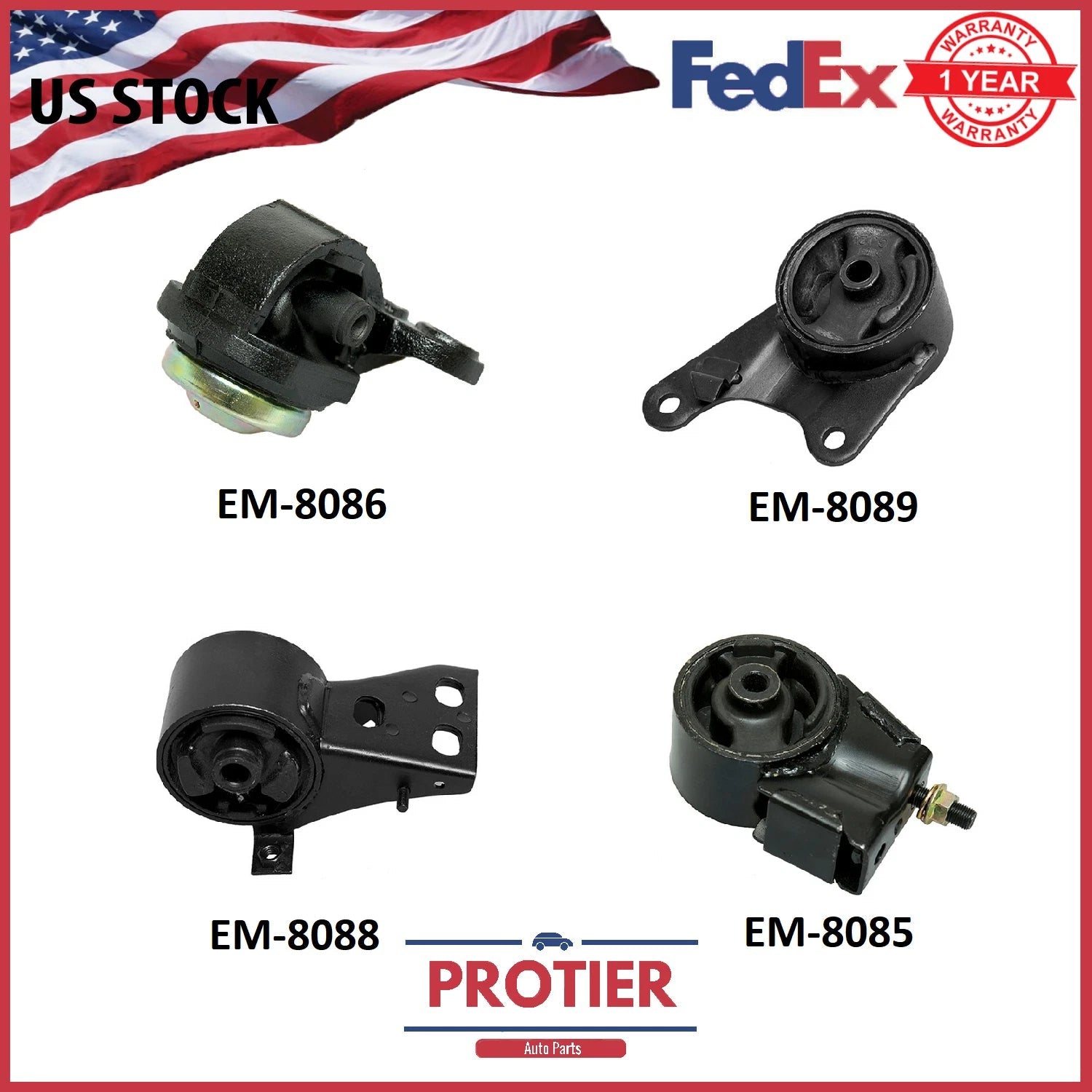 Engine & Trans Mount Set for 1988-1989 Mazda 626 2.2L Manual 6B93BC-57