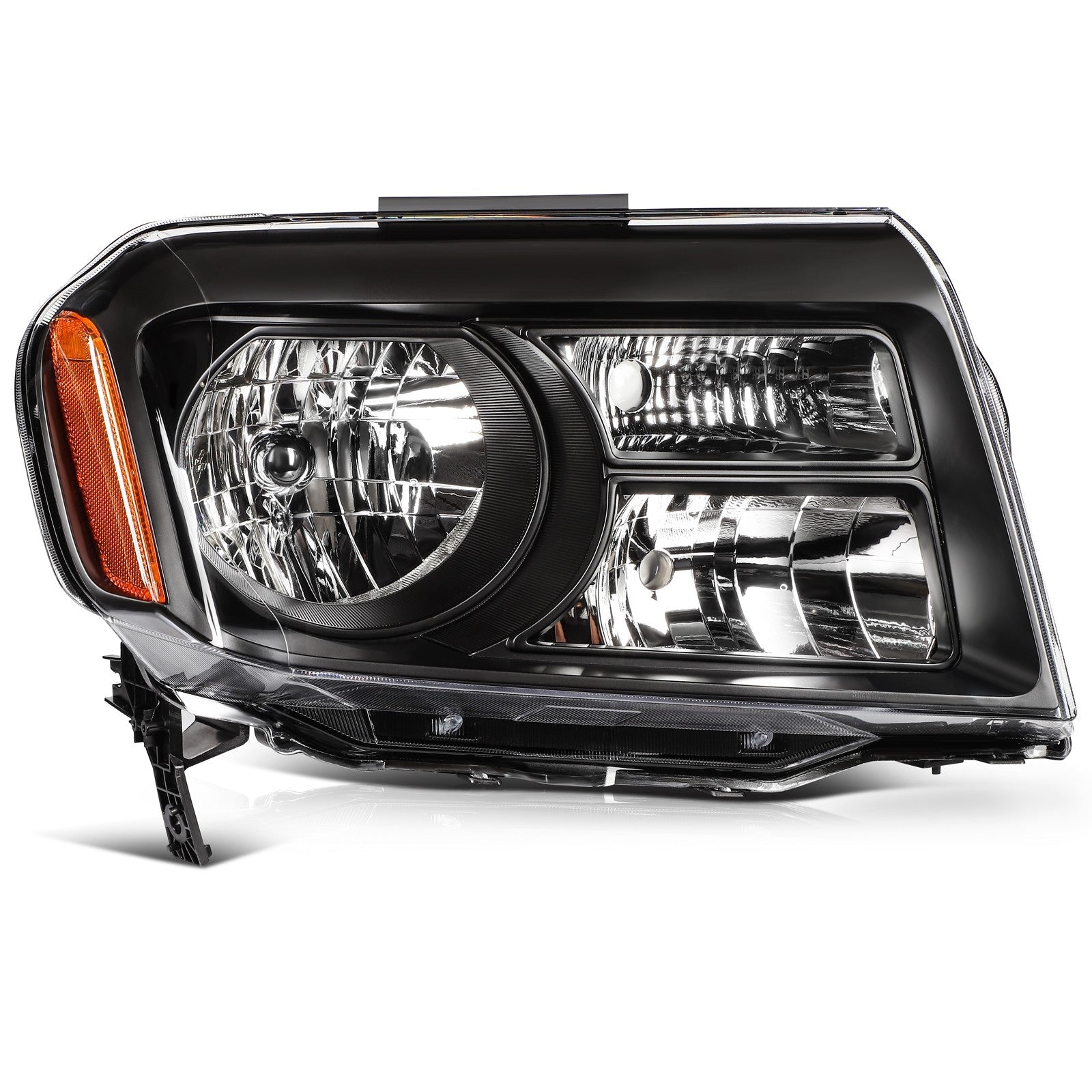 Pair Kit Headlights Assembly For 2012-2015 Honda Pilot SUV 3.5L Black Amber 6B93BC-57