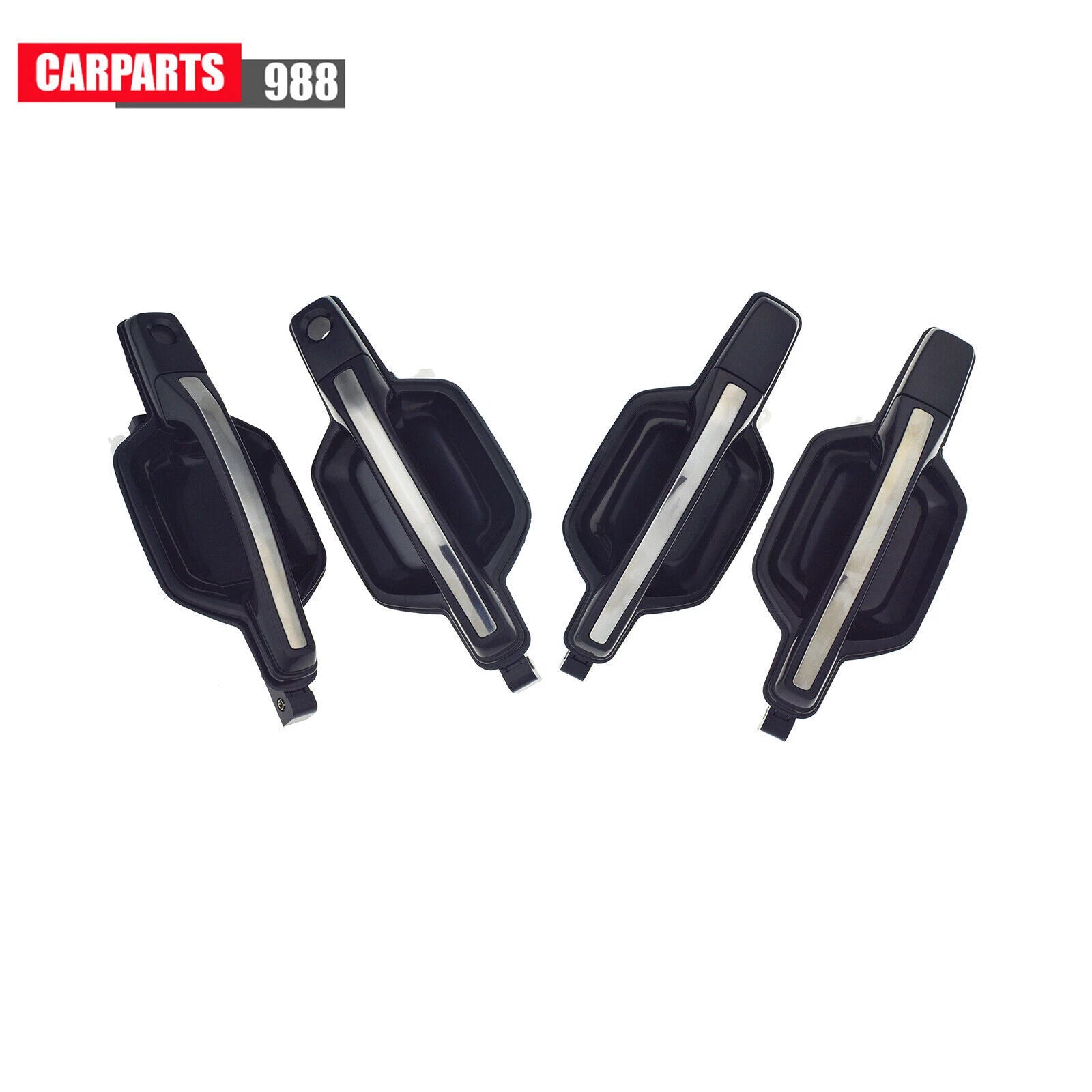 Front Rear Outside Door Handle Black & Chrome for 2001-2006 Mitsubishi Montero 6B93BC-57