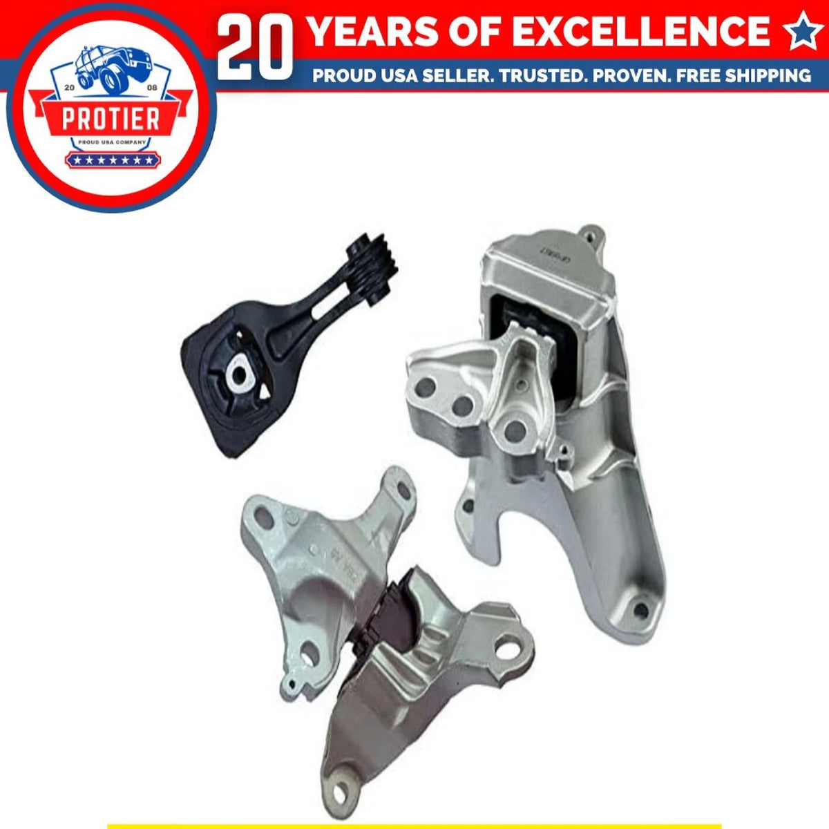 Fits 2016-2019 Honda Civic 2.0L AUTO Engine Motor & Transmission Mount Set : 6B93BC-57