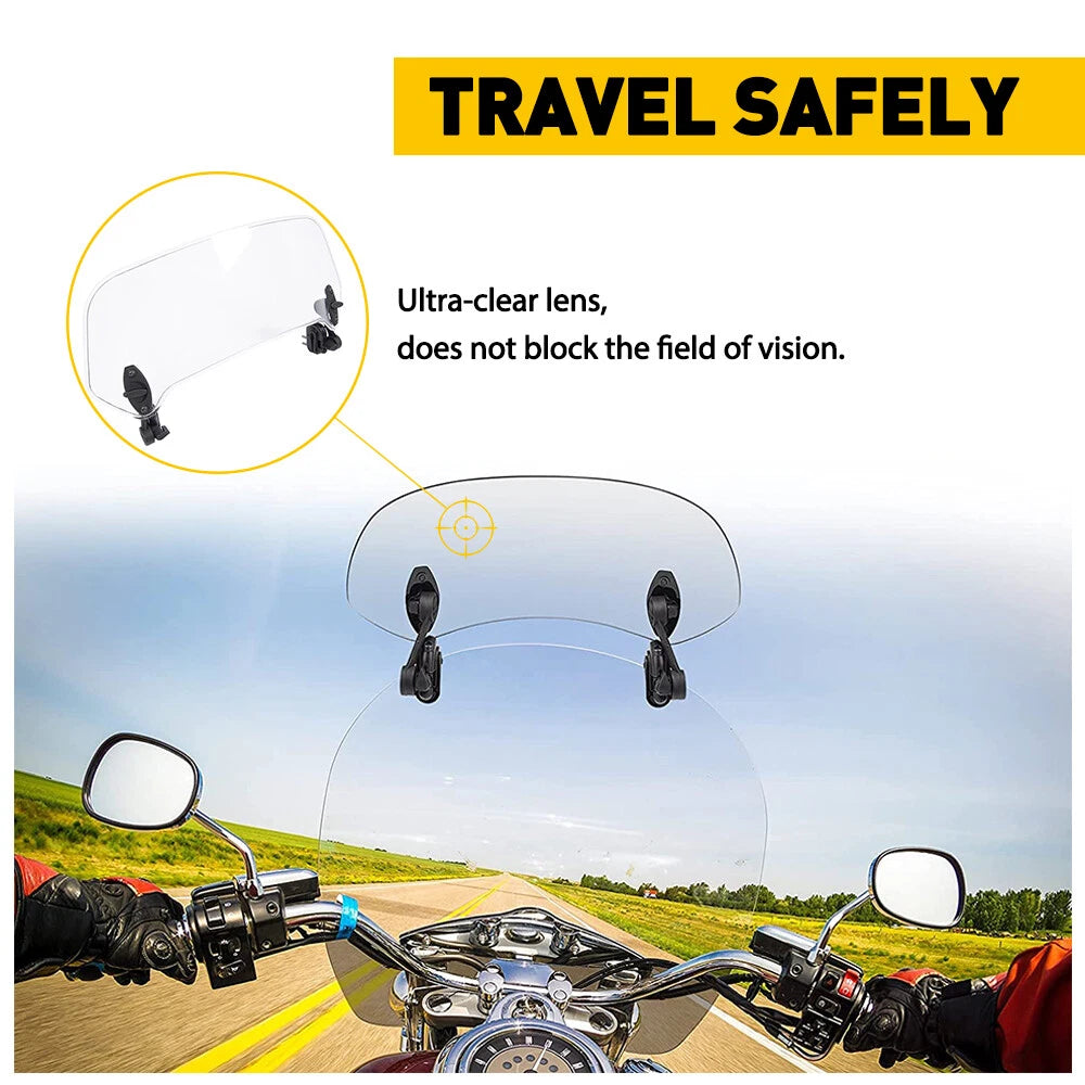 Motorcycle Clip On Windshield Wind screen Deflector Extension Spoiler USEOA 6B93BC-57