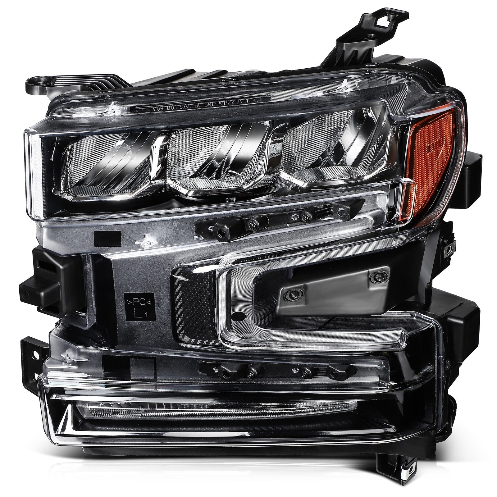 ECCPP Headlights Assembly For Chevrolet Silverado 1500 2019-2021 Pair Black 6B93BC-57