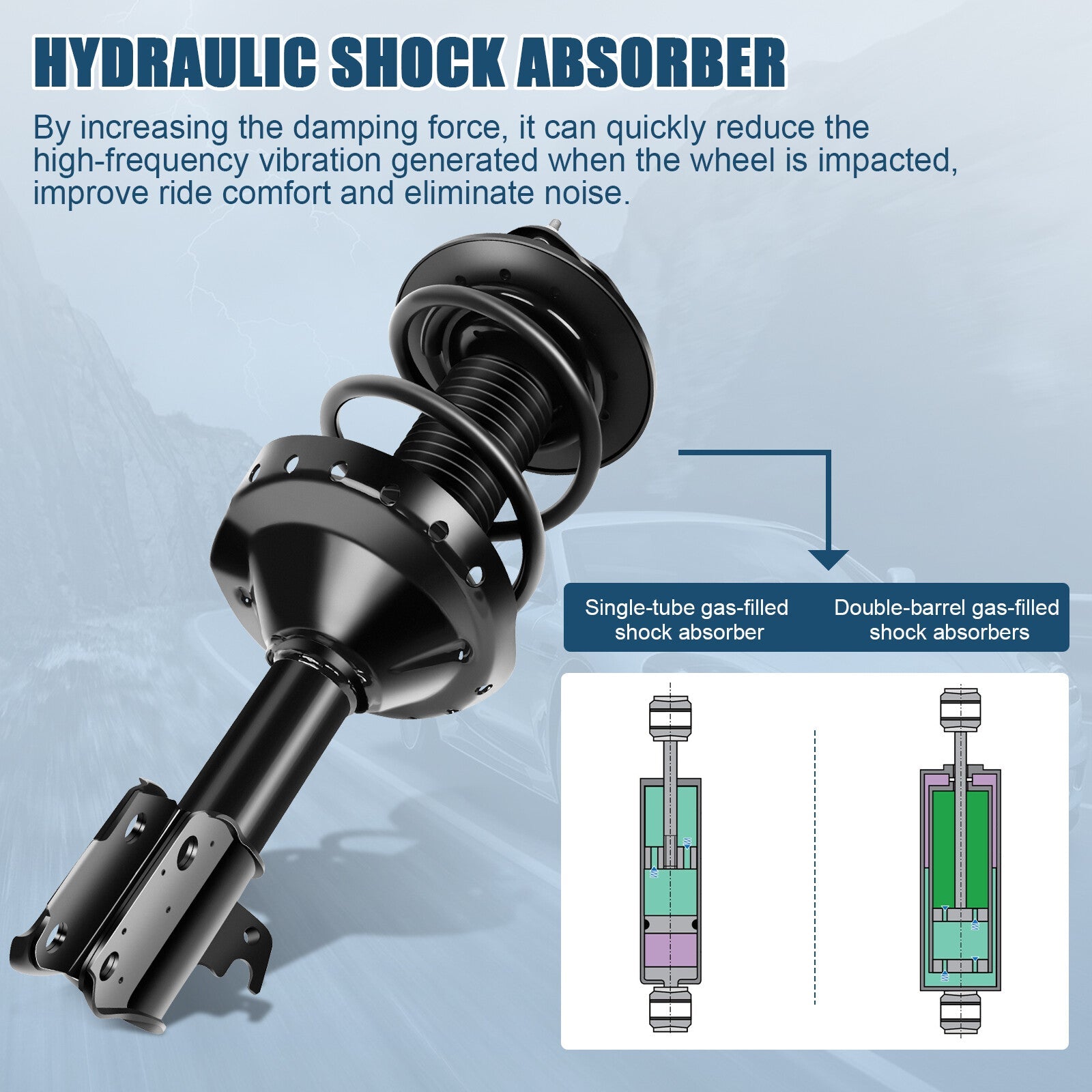 Front Pair For Subaru Impreza 2008 2009 2010 2011 Complete Struts w/ Springs 6B93BC-57