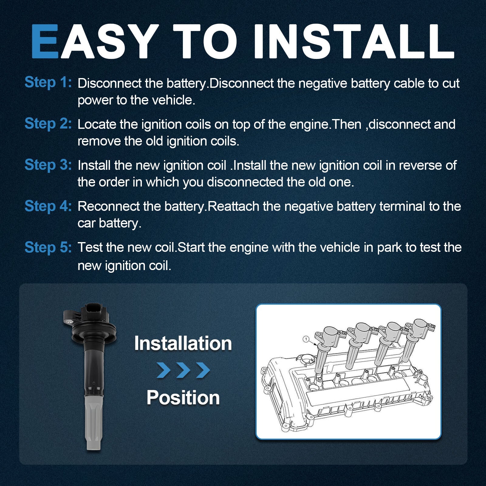 ECCPP 8 Ignition Coils For V8 5.0L Ford F150 Truck Mustang 11 12 2013 2014 2015 ECCPP