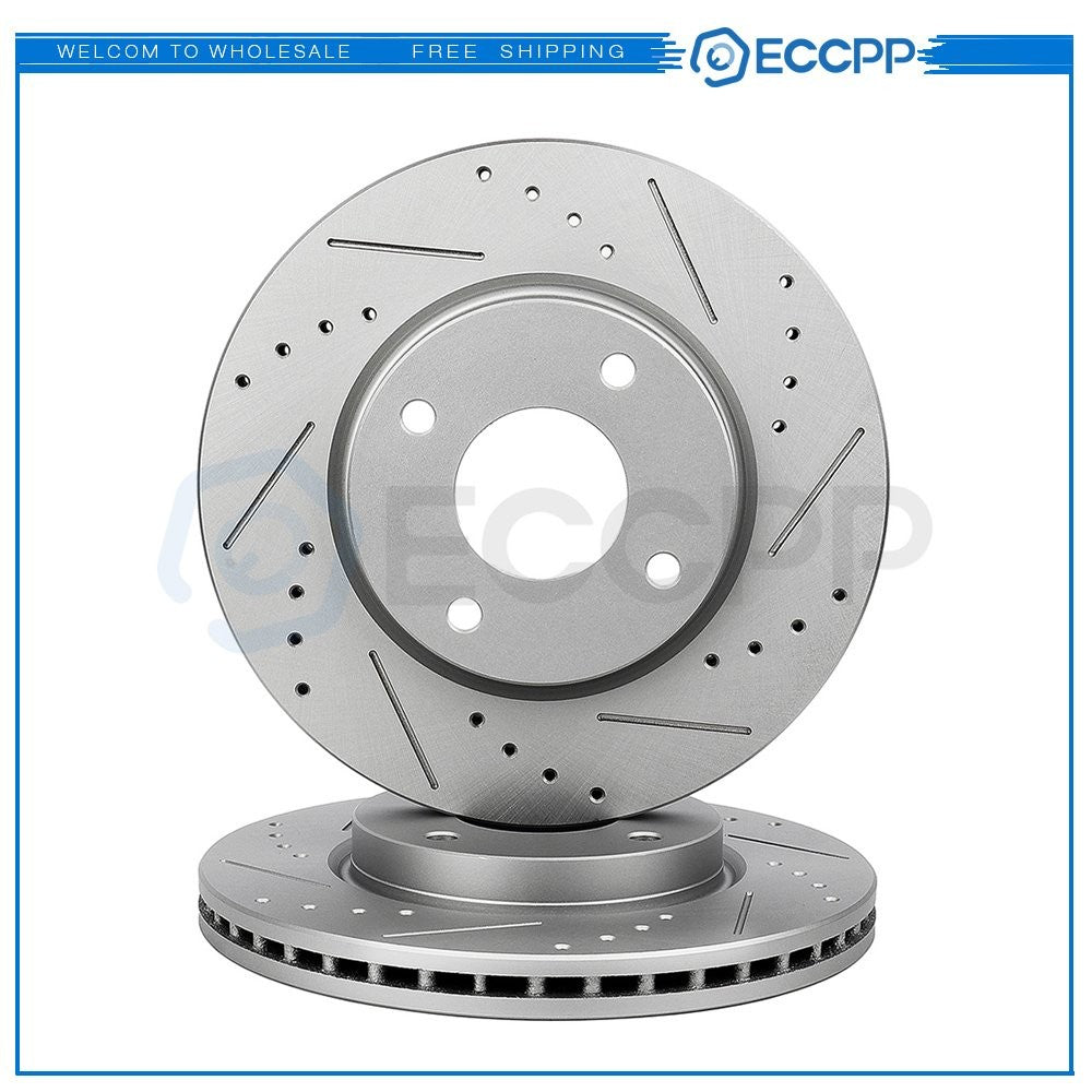 For Nissan 2009-2014 Cube 2007-2012 Sentra Versa Drill Front Brake Discs Rotors 6B93BC-57