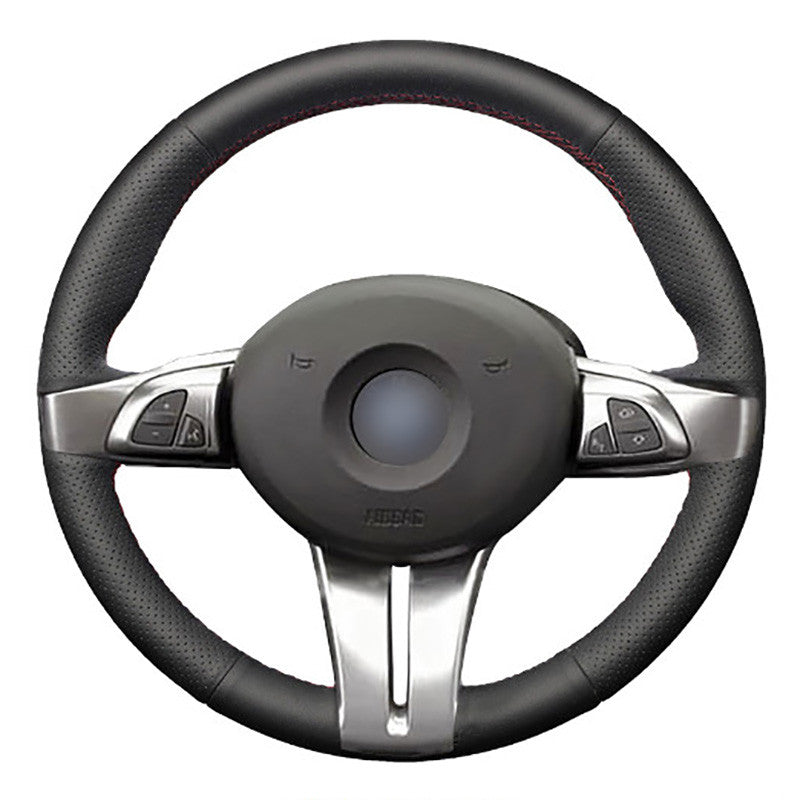 Top Leather Steering Wheel Hand-stitch on Wrap Cover For BMW Z4 E85 2003-2006 6B93BC-57