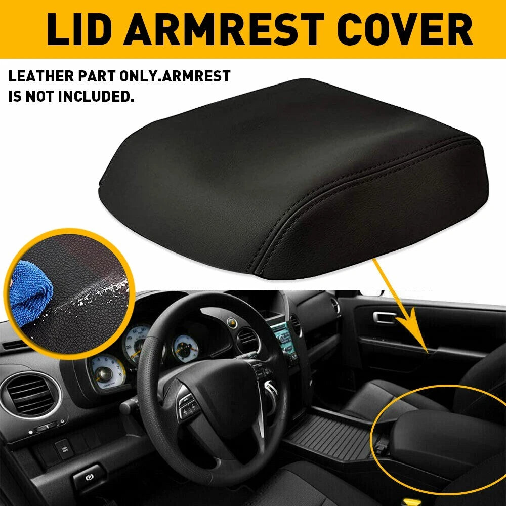 1X Console Lid Armrest Leather Black For 2009-2015 Honda Pilot Car Replace Parts 6B93BC-57