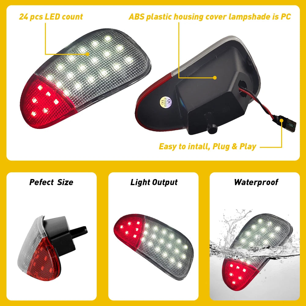 2x LED Interior Door Panel Courtesy Light Lamp For 1997-2003 Ford F150 F250 EOA 6B93BC-57
