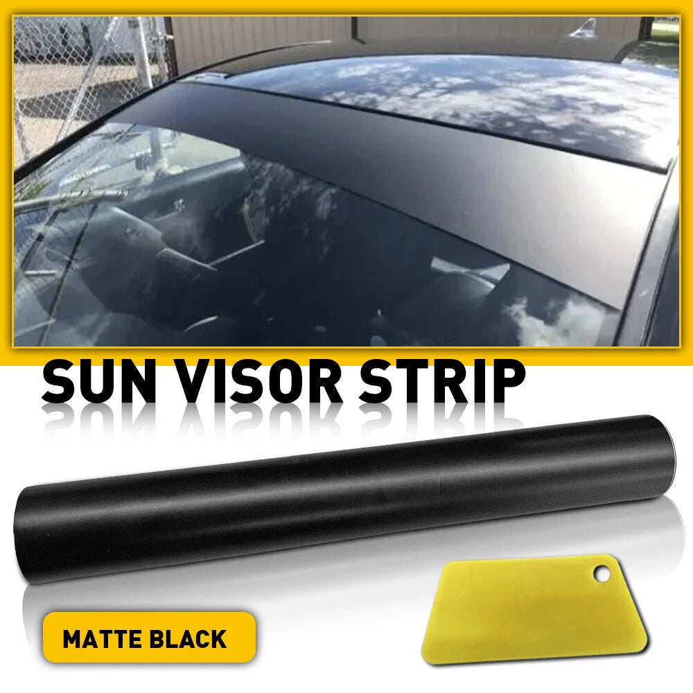 Matte Black Visor Sun Strip Vinyl Decal For Car Front Windshield Sticker 10*60" 6B93BC-57
