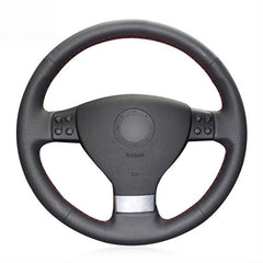 Leather Steering Wheel Hand-stitch on Wrap Cover For VW Golf 5 Mk5 Jetta Tiguan