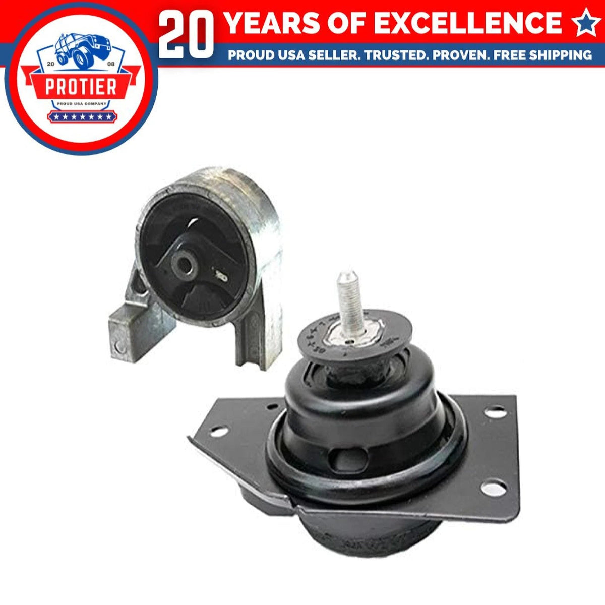Fits 2006-2011 Hyundai Accent 1.6L Front Upper & Rear Motor Mount 2pcs : A7136, 6B93BC-57