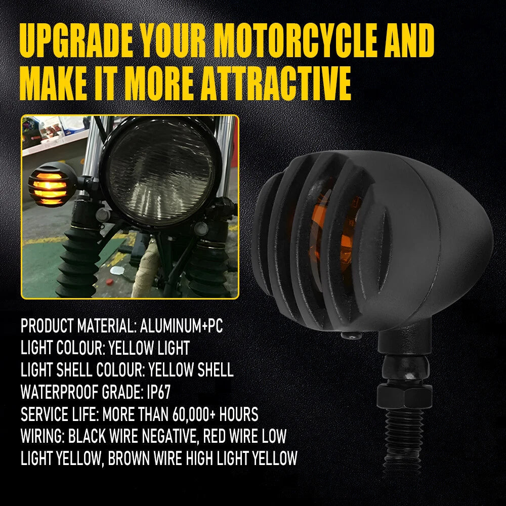 2pcs Amber Halogen Turn Signal Lights 12V for Honda Yamaha Suzuki Kawasaki EOA 6B93BC-57