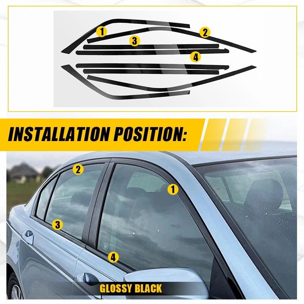8x Fit 2011 12-2023 Chrysler 300 Side Window Chrome Delete Film Blackout Trim EA 6B93BC-57