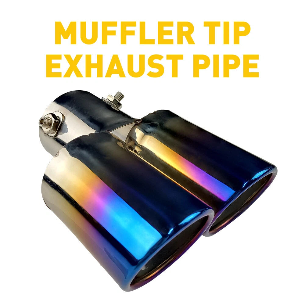 Car Muffler Tip Dual Exhaust Pipe Tail Burnt Titanium Stainless Steel EOA 6B93BC-57