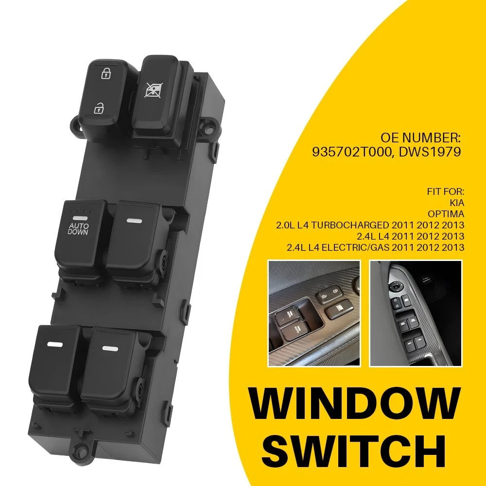 Front Left Door Window Switch 935702T000 For 2011 2012-2013 Kia Optima 16 Pins A 6B93BC-57