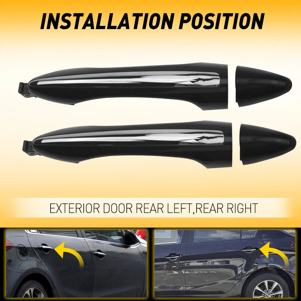 2X Exterior Door Handle Rear & Left Right Side For 2014-2018 Kia Forte Cerato 6B93BC-57