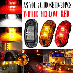 10/20X 2.5"Oval LED Clearance Side Marker Lights Truck Trailer RV Amber/Red EOA 6B93BC-57