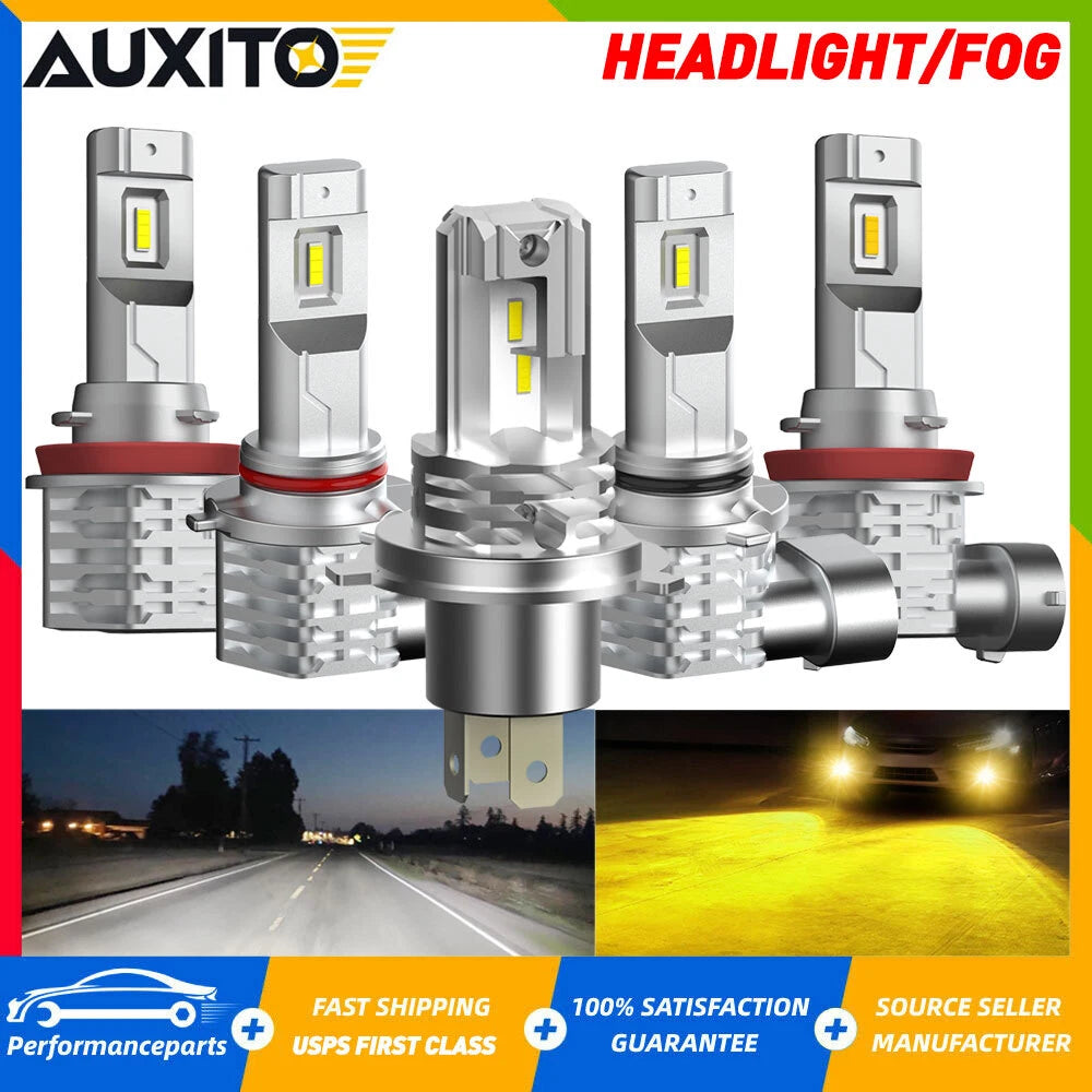 2x AUXITO LED 9005 9006 H8 H11 Headlight DRL Fog Bulbs Bright 6500K / 3000K AUXITO