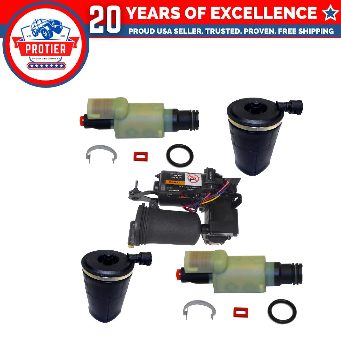 Suspension Air Spring-Air Compressor-Solenoid 5PCS Set Fit Lincoln Town Car 6B93BC-57