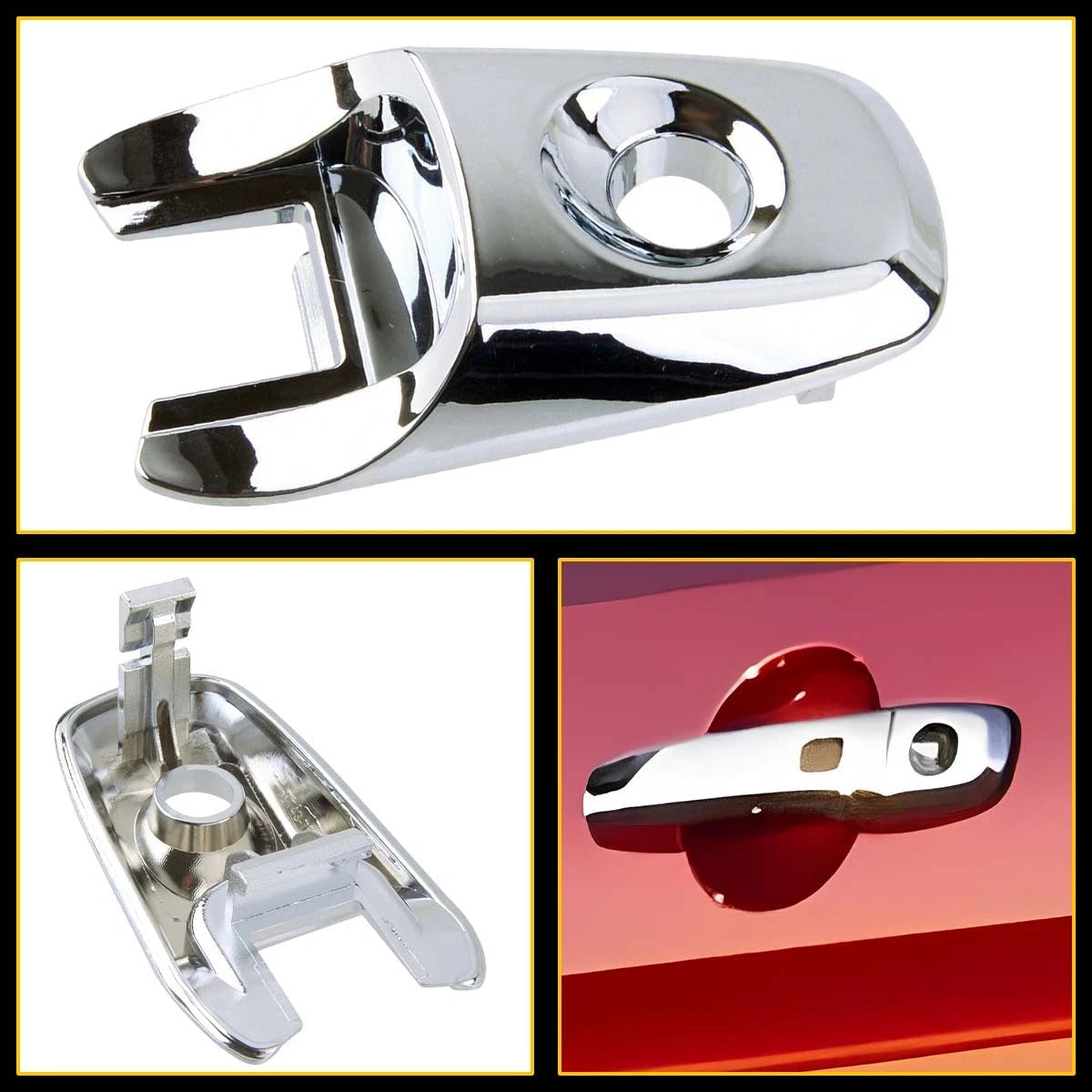 For 2011-2019 Ford Explorer LH Driver Door Handle Bezel Key Cover Chrome Repl 6B93BC-57