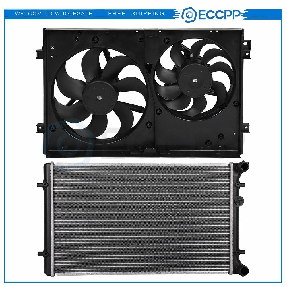 Radiator Cooling Fan Kit For 1999-2006 Volkswagen Golf 2000-2006 Audi TT Quattro 6B93BC-57