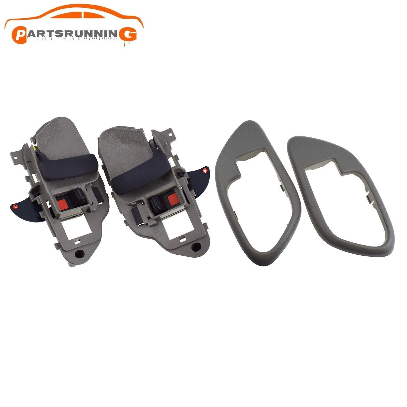 Set of 4 Interior Door Handles& Bezel Trim Gray For 1995-1999 Chevy C1500 K1500 6B93BC-57