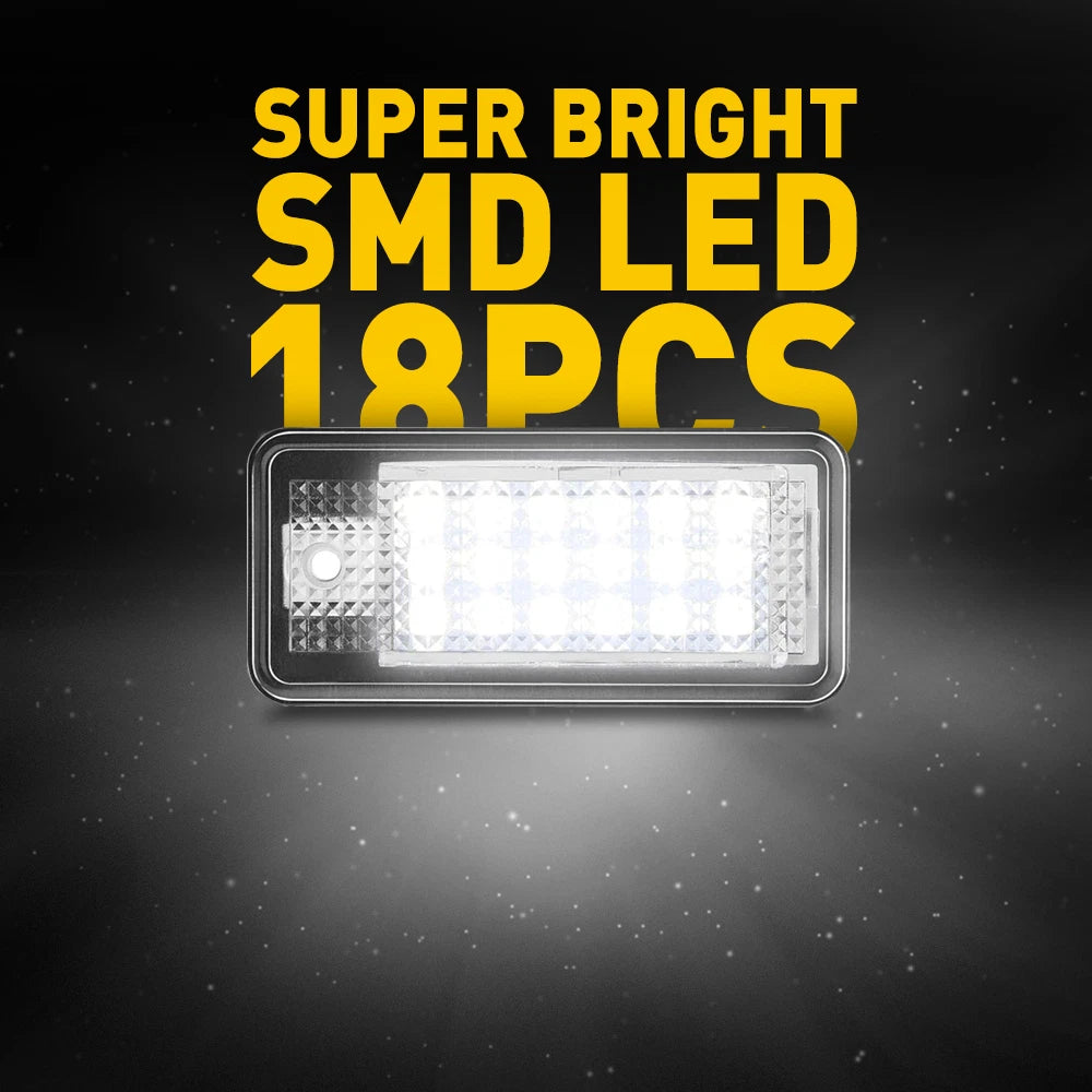 2Pcs For Audi A4 A6 A8 2004-2012 Xenon White LED License Number Plate Light EOA 6B93BC-57