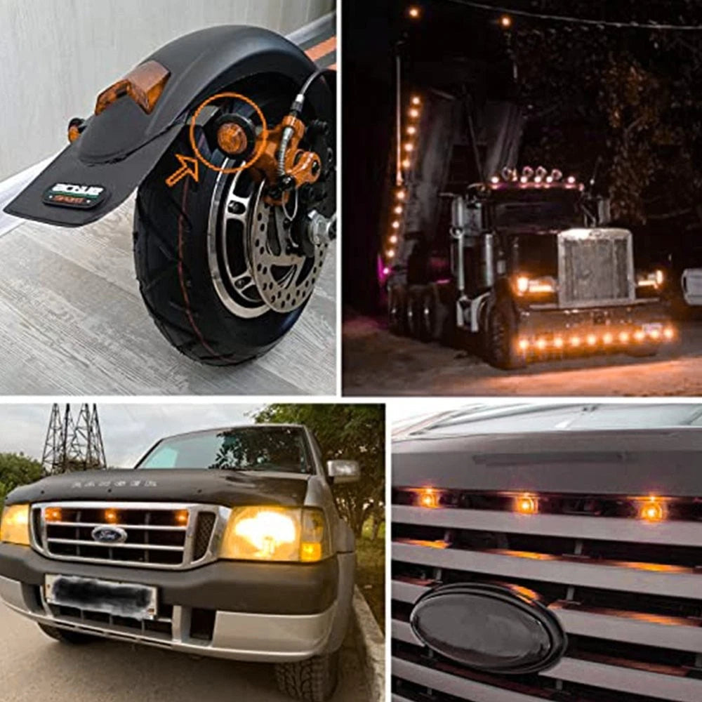 10X Amber Smoked Round Side Marker lights Truck Trailer 3/4"LED Bullet Light EOA 6B93BC-57
